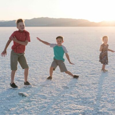 Sunset at the Bonneville Salt Flats