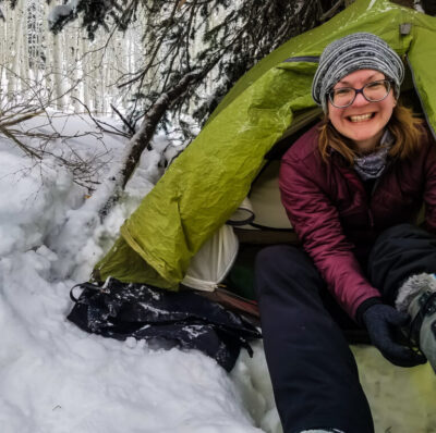 Backpacking in the Utah snow.